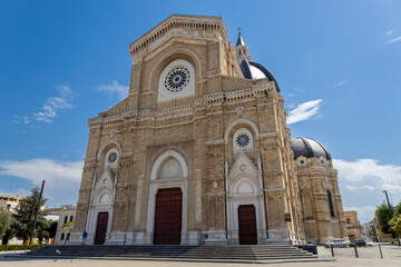 Fototapeta na wymiar CERIGNOLA, ITALY, JULY 7, 2022 - Viev of the Cathedral of Cerignola, Saint Peter the Apostle, province of Foggia, Italy