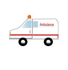 ambulance car on a white background, vector