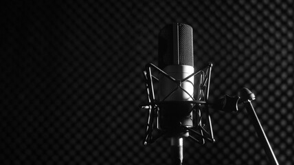 Fototapeta na wymiar Microphone in Recording Studio