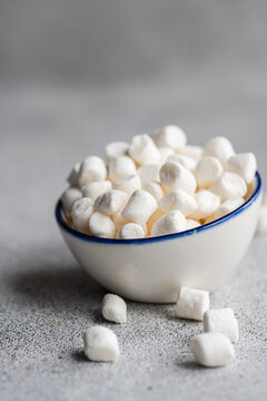 Christmas dessert mini marshmallow in the bowl