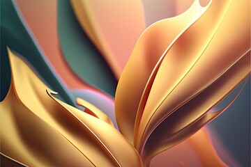 abstract golden leaves banner a beautiful blend of color generative ai