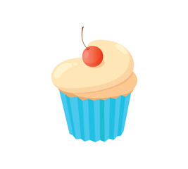 Concept Party celebration cupcake. This is a fun and colorful illustration of a cupcake, perfect for a party celebration. Vector illustration.