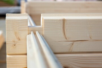 New wooden house under construction