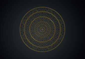 Luxury ornamental mandala design background in gold color vector. Vector islamic background