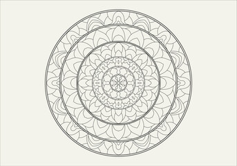 Circular pattern in form of mandala with flower for Henna, Mehndi, tattoo, decoration. Decorative ornament in ethnic oriental style. Outline doodle hand draw vector illustration.