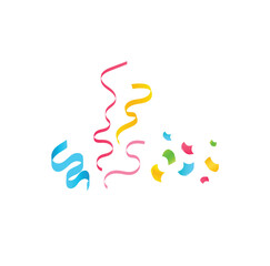 Concept Party celebration confetti. This illustration depicts a collection of colorful confetti, which have been scattered on a white background. Vector illustration.