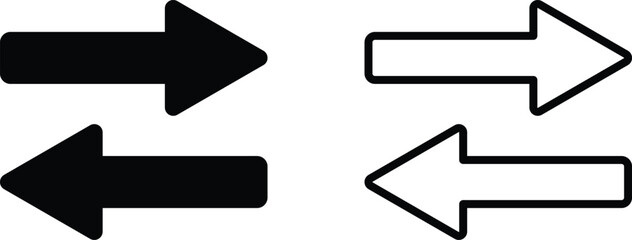 send and receive symbol  vector set. transfer arrows icon. exchange sign