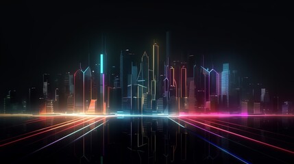 Futuristic Optic Fiber Cityscape