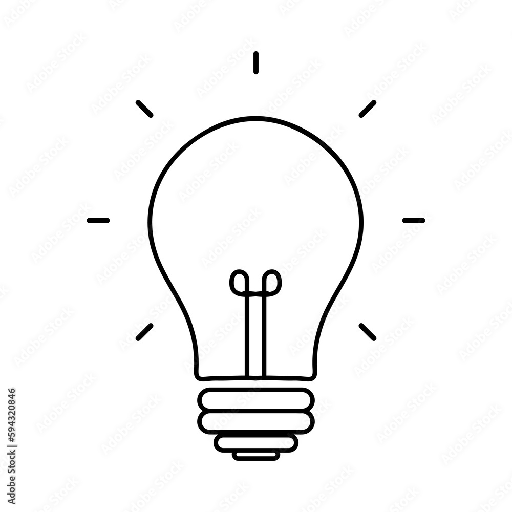 Aufkleber light bulb icon template editable. light bulb symbol vector sign isolated on white background..eps