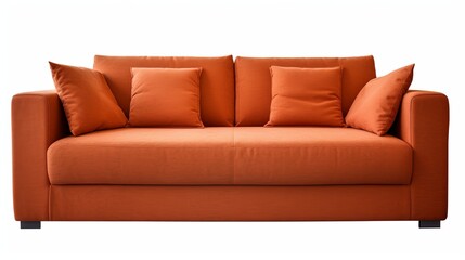 Naklejka premium Couch Frontal View Isolated on White Background