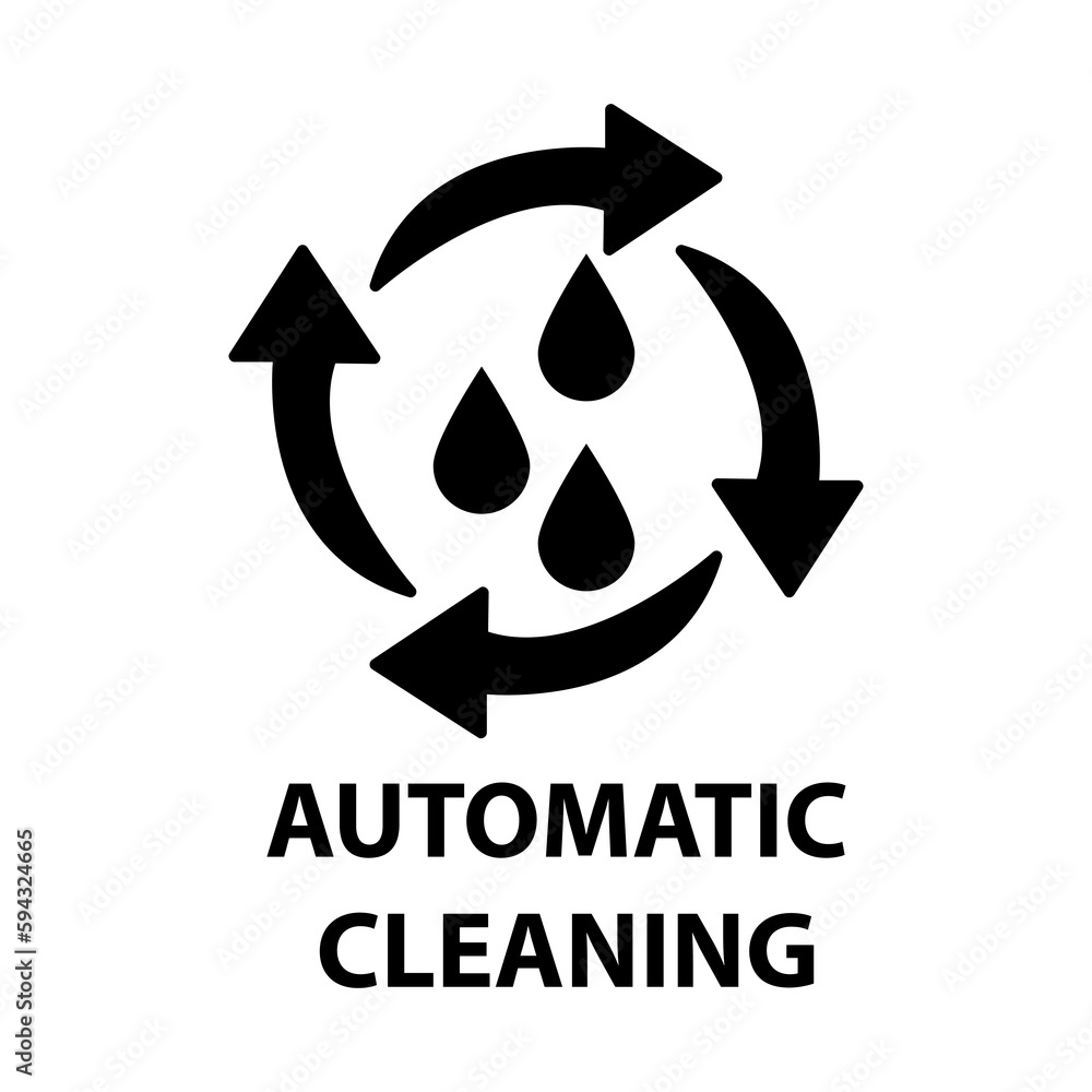 Poster automatic cleaning vector icon isolated clear sign for web and app design on white background