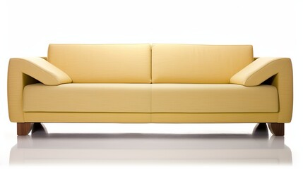 Couch Frontal View Isolated on White Background