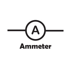 Ammeter Symbol Vector Image Illustration Isolated on White Background