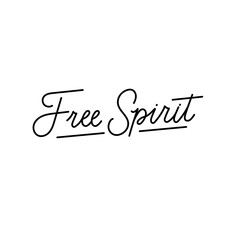Free spirit motivational retro vector illustration. Inspirational lettering for personal growth, self love concept.