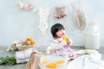 ミルクバス入る前の赤ちゃん