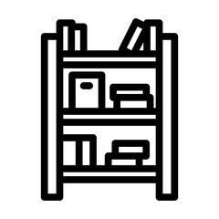 kid bookshelf bedroom line icon vector illustration