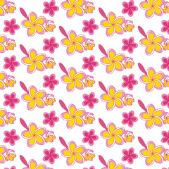 Obraz na płótnie Canvas Plumeria flower seamless pattern