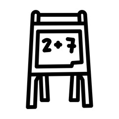 Obraz premium chalkboard kid bedroom line icon vector illustration