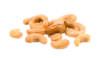 Roasted cashews isolated on transparent png
