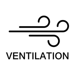 Ventilation property vector information sign icon on white background..eps