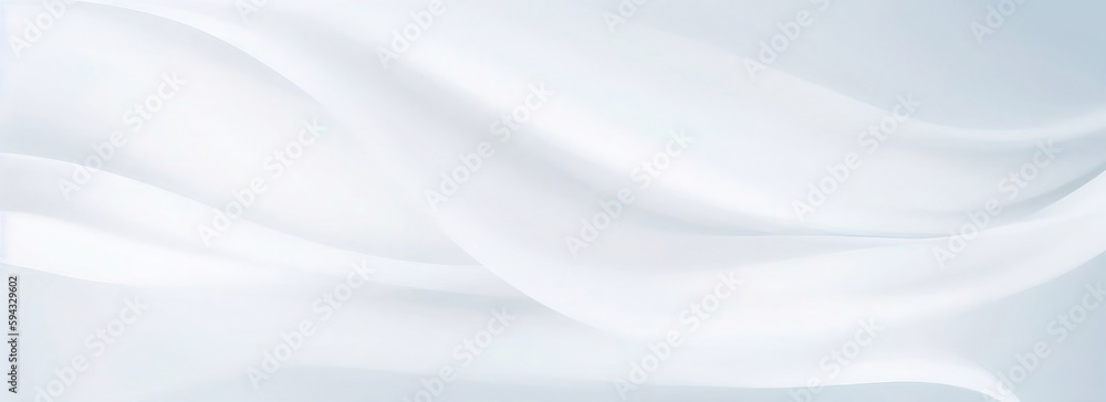 Aufkleber Abstract white and gray background for presentation and design with dynamic wavy lines, template for business banner, AI generated.