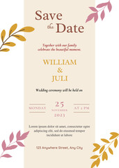 Marriage invitation template. Invitation card. Wedding invitation template