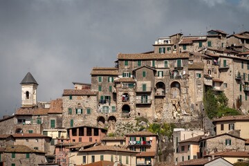 Fototapeta na wymiar Veduta di Olevano Romano - Roma - Lazio - Italia