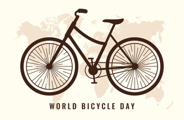 3rd June World Bicycle Day. Vector Bike silhouette illustration for poster, banner, greeting cards, background, and wallpaper