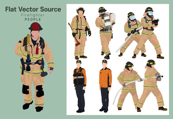Images related to firefighting training for firefighters and training to respond to disaster situations and rescue activities