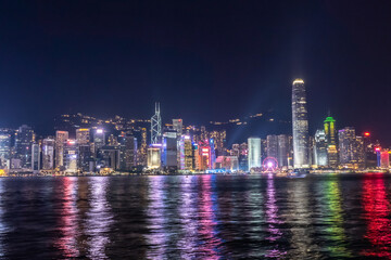 Obraz premium Hong Kong city skyline at night