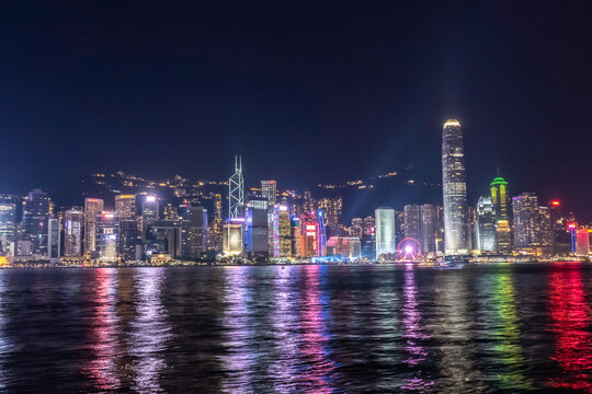 Hong Kong city skyline at night