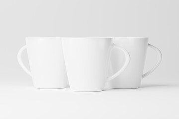 Ceramic Mug Cup For Coffee Tea White Blank 3D Rendering Mockup