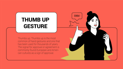 Woman With Approval Gesture Banner Template