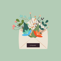 greenery greeting card, invitation card template