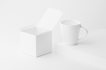 Obraz premium Ceramic Mug Cup For Coffee Tea White Blank 3D Rendering Mockup