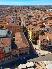 Aerial view of Verona Old town, Italy