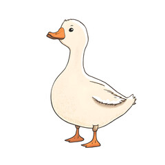 Cute white goose  generative ai