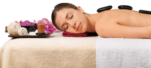 Young attractive woman getting spa massage