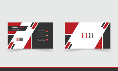 Professional unique, creative and modern Clean business card template, visiting card template with red and black color combination.