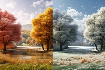 Composition featuring all four seasons