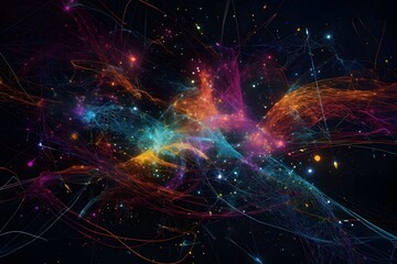 A spellbinding image of neon constellations (Generative AI)