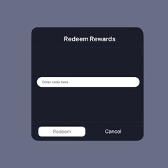 Vector Illustration reddem code rewards in dark mode