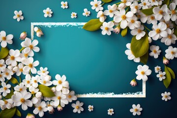 A Floral Border and Frame Collection on Light Blue Background