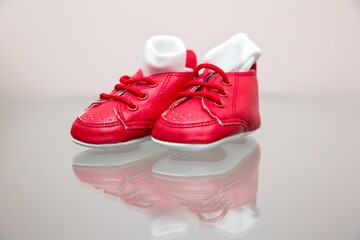 Fototapeta na wymiar Closeup shot of red shoes.