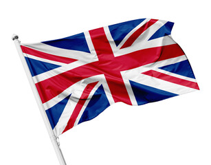 British England waving fly flag isolated