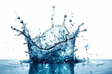 Fototapeta na wymiar Blue water splash on white background, created with generative AI