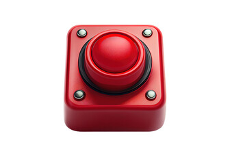 Red panic button on transparent background, created with generative AI