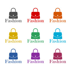 Fashion icon isolated on white background. Set icons colorful