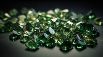 Shimmering Green Diamond Pile