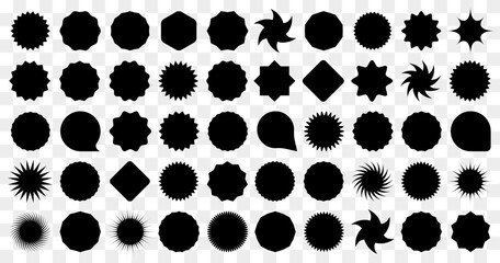 Fototapeta premium Set of blank black label tags. Black shapes for promotion